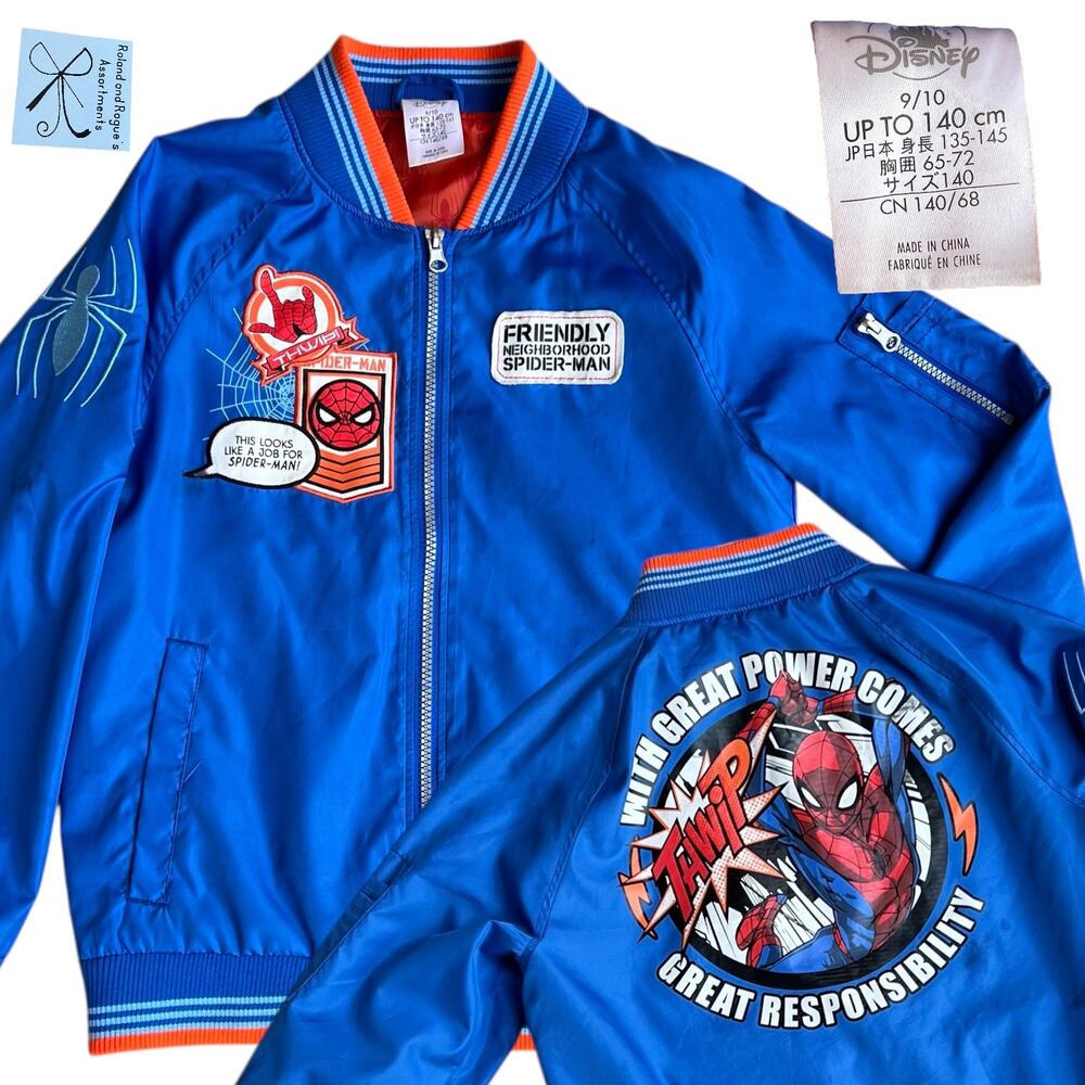 Disney Marvel Spider-man Bomber Jacket Kids Sz 9/10 As-is